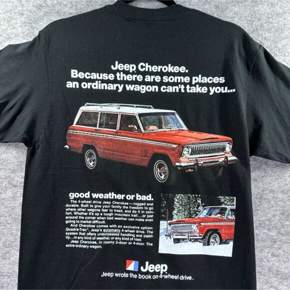 Jeep Mens Size M T-Shirt Graphic Print Classic Fit Black Crew Neck - Picture 1 of 5